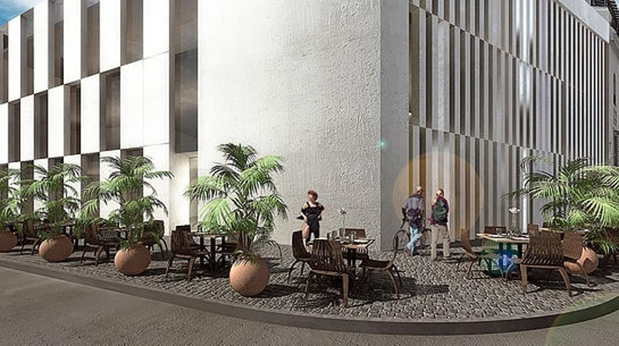 Recreación de la fachada del fuuro edificio de ocio