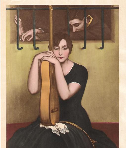 Postal en venta con una obra de Julio Romero de Torres, un clásico de las subastas y las web de coleccionismo