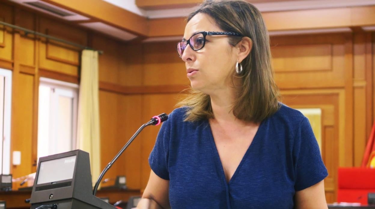 La portavoz municipal socialista y exalcaldesa, hoy durante su comparecencia