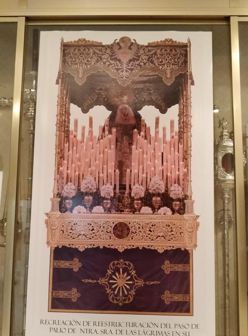 Detalle del proyecto para el frontal del palio de la Virgen de las Lágrimas