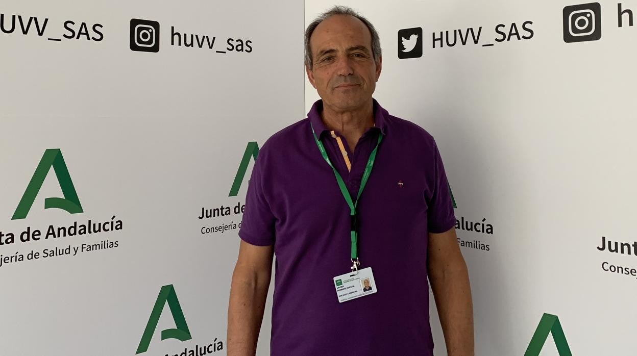 Javier Romero, en el Hospital Virgen de la Victoria de Málaga