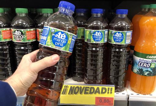 Botellas del nuevo té Hacendado