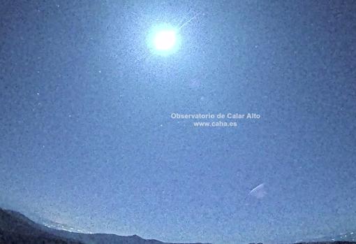 Gran bola de fuego que iluminó el cielo almeriense el pasado 5 de agosto.