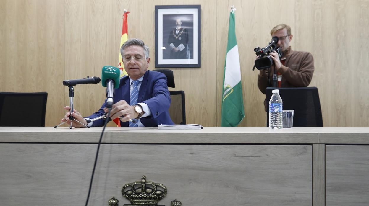 El presidente de la Audiencia de Córdoba, Francisco Sanchez Zamorano en la Ciudad de la Justicia