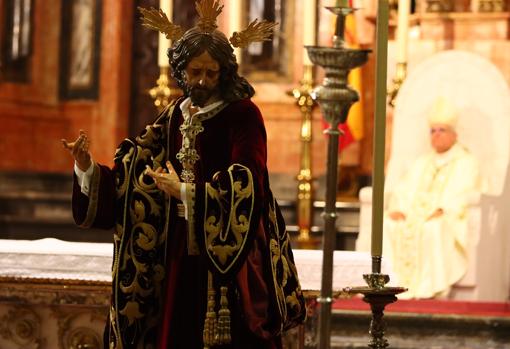 El Señor de la Salud en el Beso de Judas, durante la ceremonia
