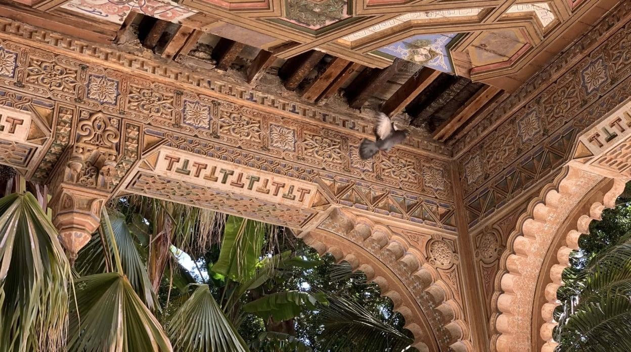 Imagen del deterioro de los techos donde ya anidan palomas