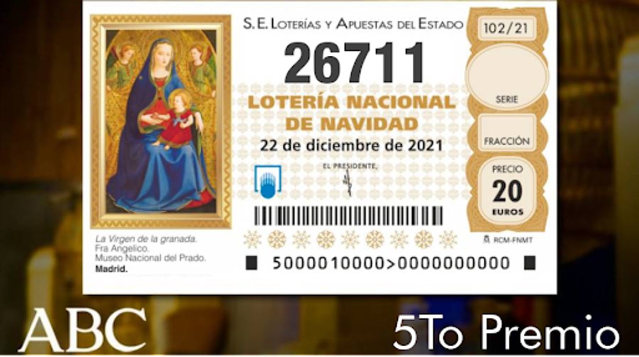 Número premiado del tercer quinto premio ABC