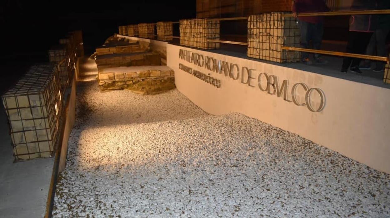 Zona bajo la que se encuentra el anfiteatro romano de Obulco