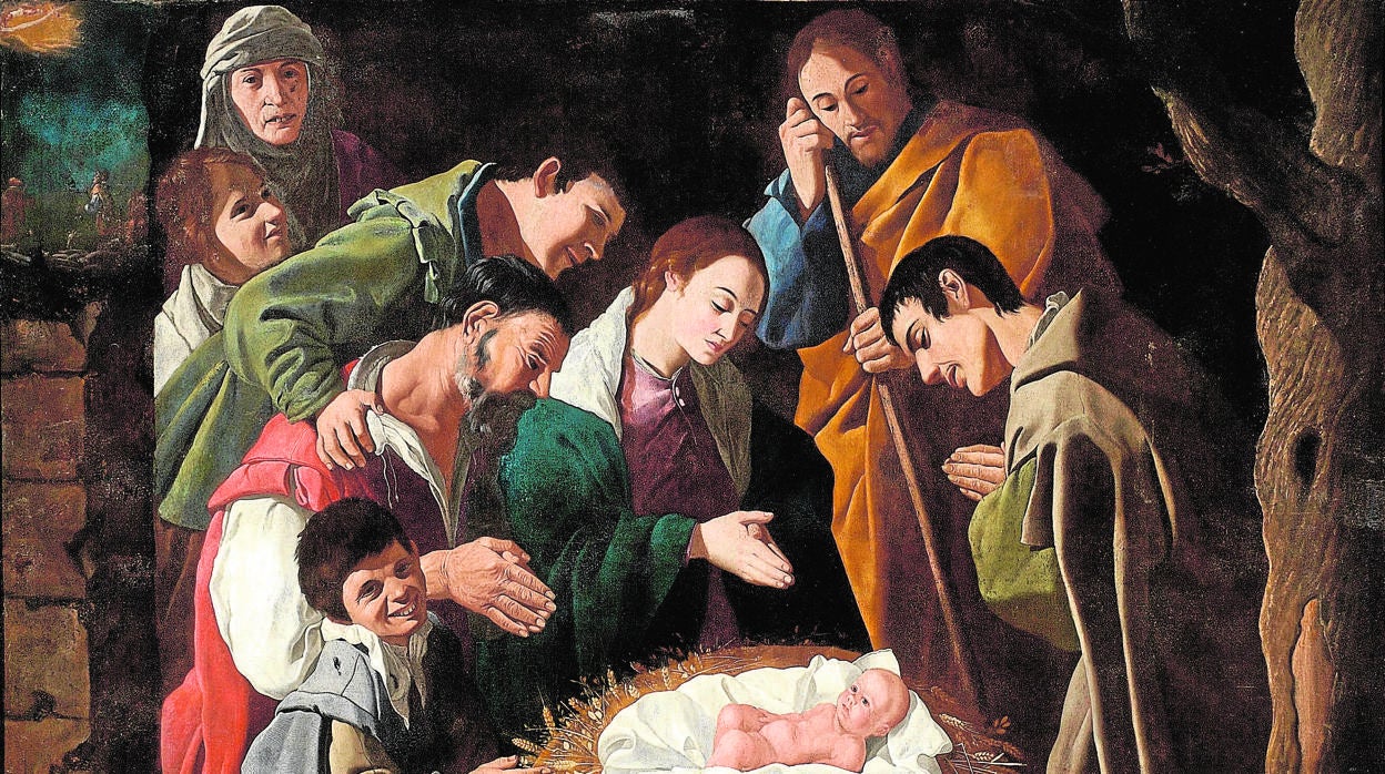 Adoración de 1630 atribuida al taller de Zurbarán, conservada en el Bellas Artes de Córdoba procedente del Colegio de la Asunción