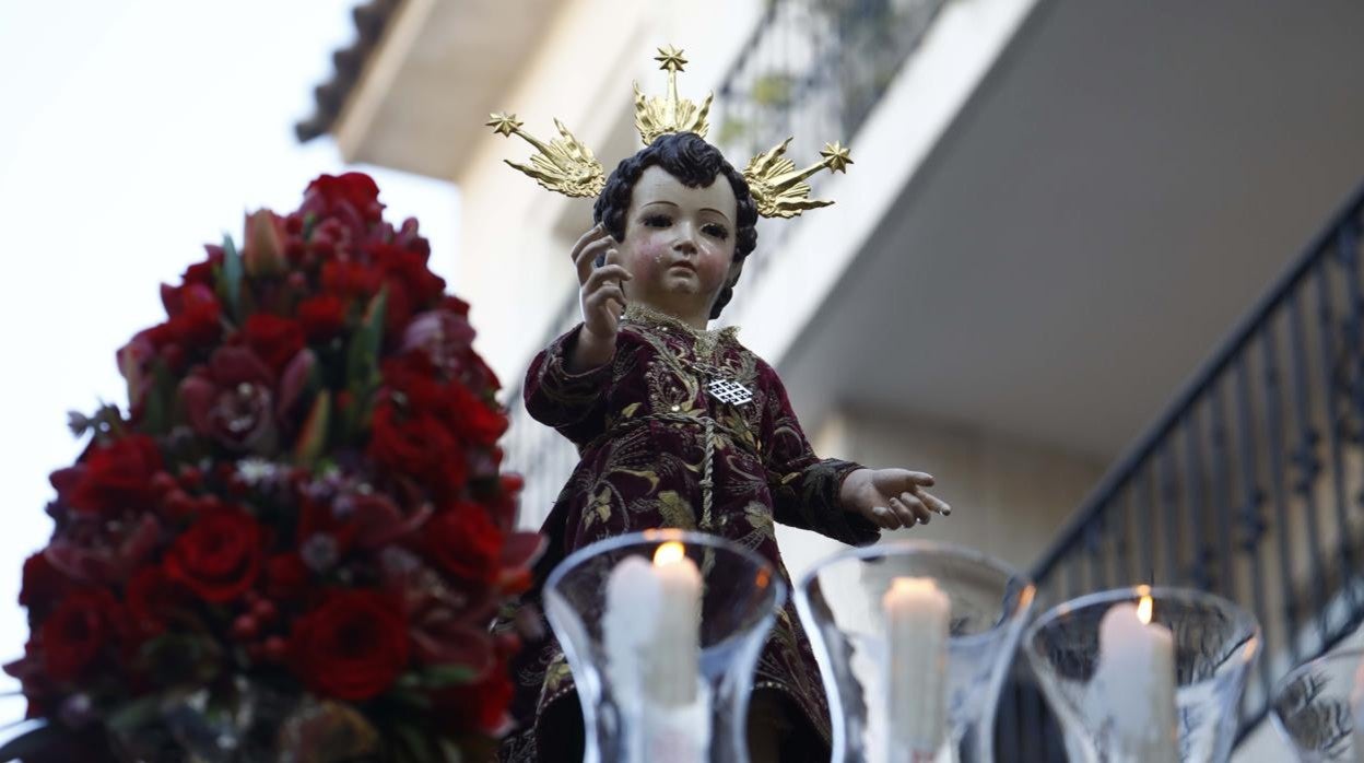 El Niño Jesús de la Compañía, durante su procesión del 2 de enero de 2020