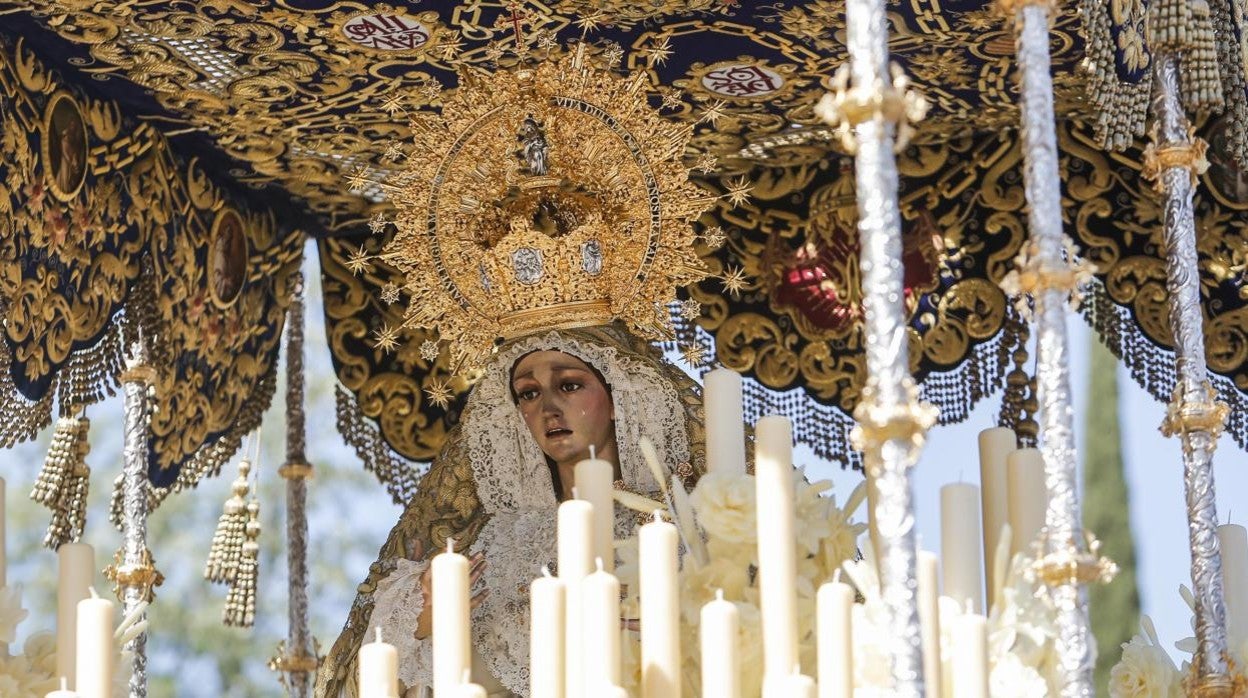 Santa María de la Merced, en su palio el Lunes Santo de 2019