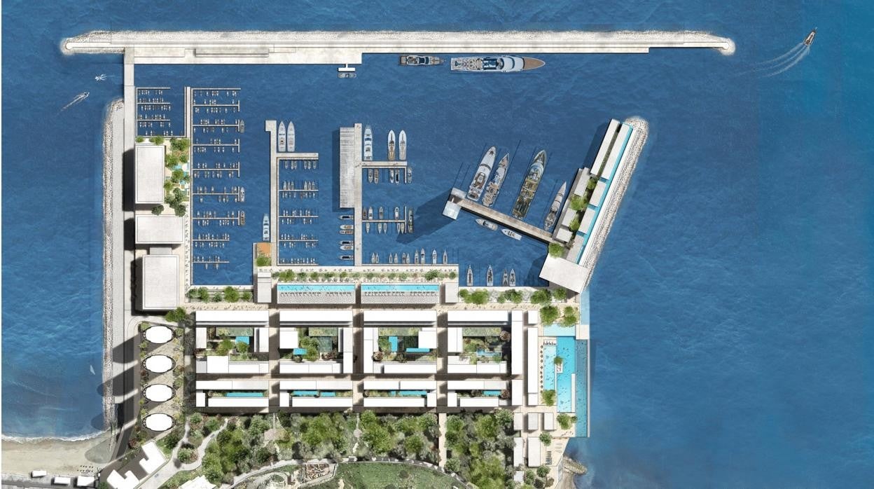 Recreación del proyecto de TNG para la zona este de Gibraltar sobre terrenos ganados al mar