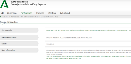 Cómo presentar la solicitud para las oposiciones de maestros en Andalucía en 2022: todos los pasos