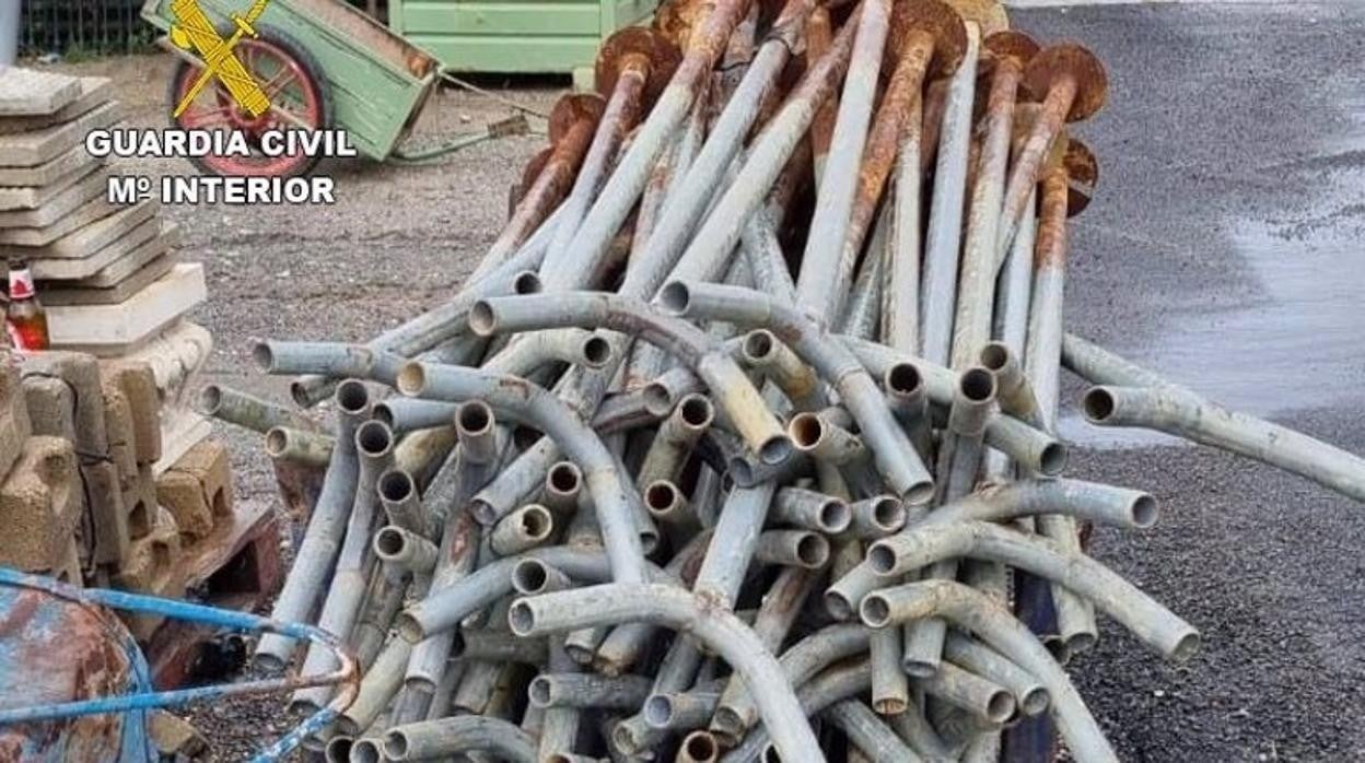 Parte del material robado y recuperado por la Guardia Civil