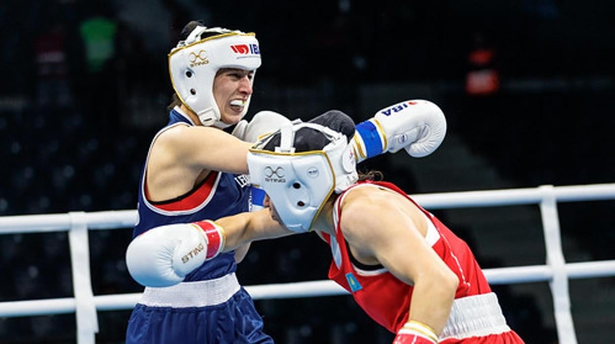 La cordobesa de Pedroche Mamen Madueño, este jueves, en el combate con Zholaman en Turquía
