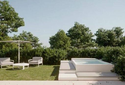 Piscina Mallorca en un jardín