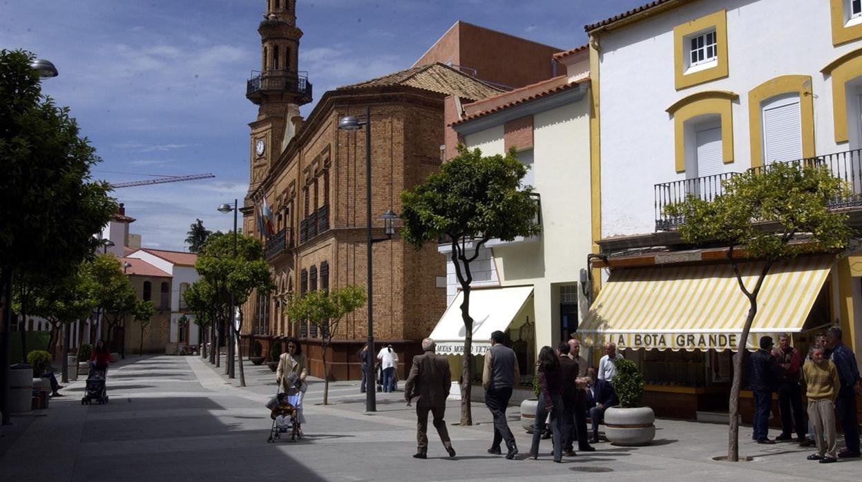 Una de las calles de Nerva, en Huelva