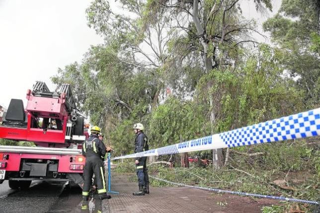 La lluvia y el viento azotan Córdoba
