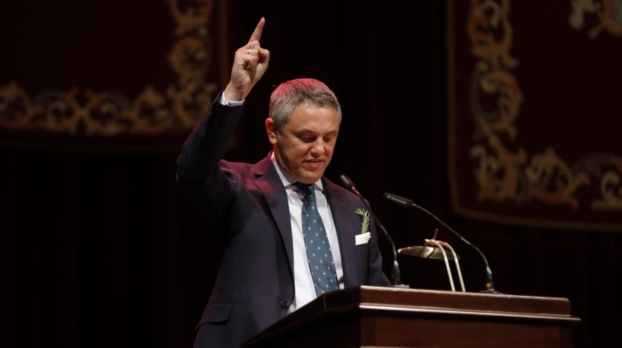 Alberto García Reyes durante el Pregón Taurino celebrado en el teatro Lope de Vega
