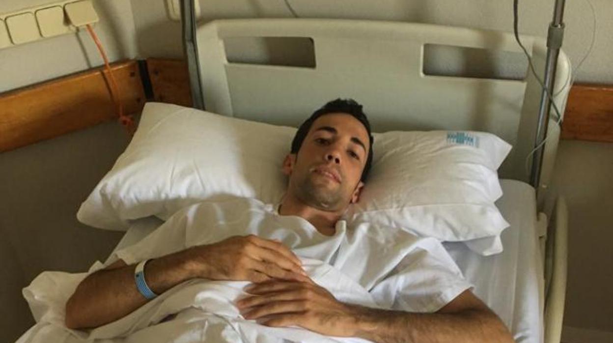 El torero David de Miranda en el hospital donde se encuentra