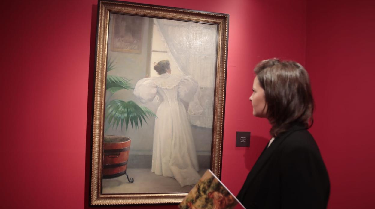 «Mirando el exterior», de Ramón Casas, una de las obras destacadas de la exposición