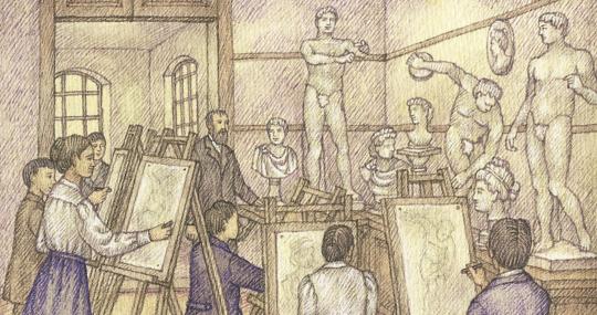 Lecciones de dibujo en el libro dedicado a Pablo Picasso