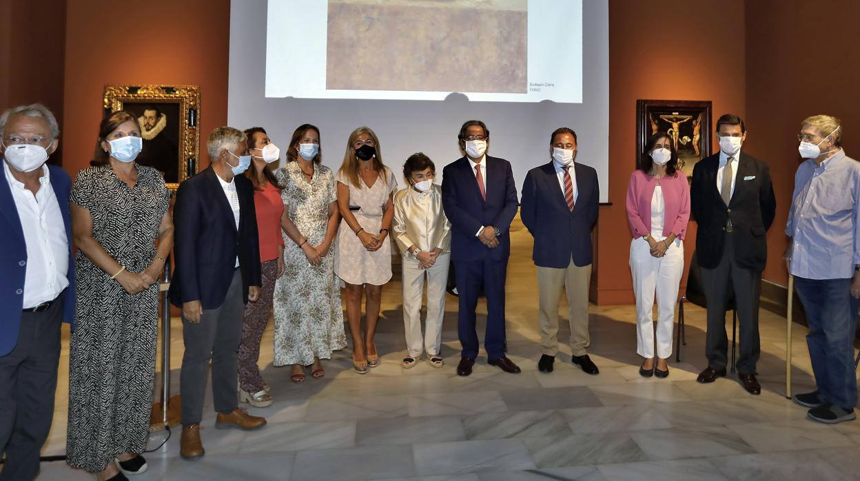 Fotografía del acto de presentación de las exposiciones de Carmen Laffón