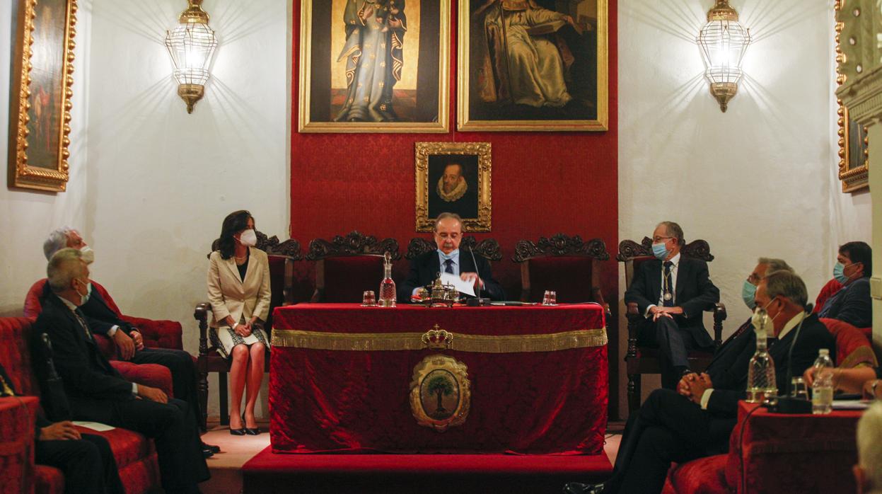 Sesión de apertura del curso académico 2020-2021 de la Real Academia Sevillana de Buenas Letras, con discurso a cargo de Ismael Yebra Sotillo