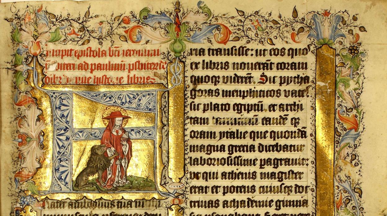 Una imagen de los incunables que se conservan en la biblioteca de la Hispalense