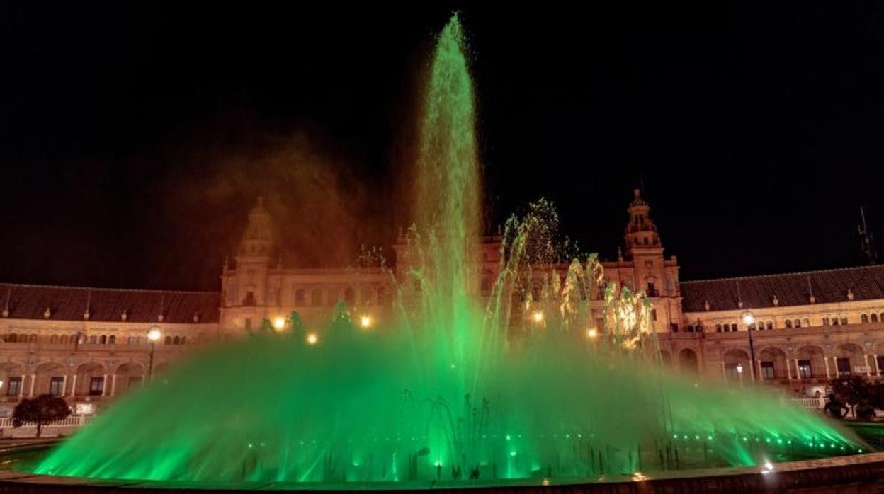 La Plaza de España estará totalmente iluminada en todos los espectáculos del Icónica Sevilla Fest