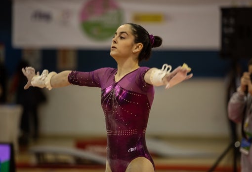 Ana Pérez, compitiendo en el pabellón de Amate