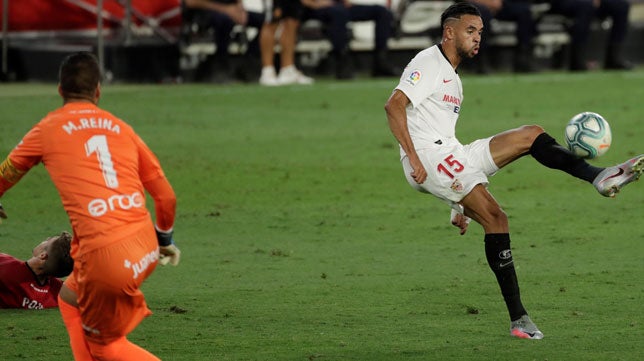 En-Nesyri, "contento por el gol y el trabajo del equipo" en el triunfo ante el Mallorca
