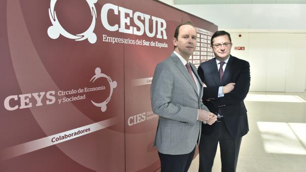 José Ignacio García y Fernando Seco durante la presentaciónd el informe