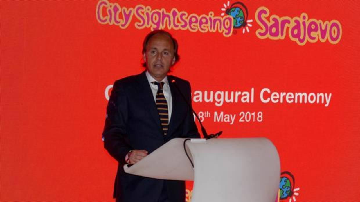 Enrique Ybarra, presidente y CEO de City Sightseeing, en Sarajevo