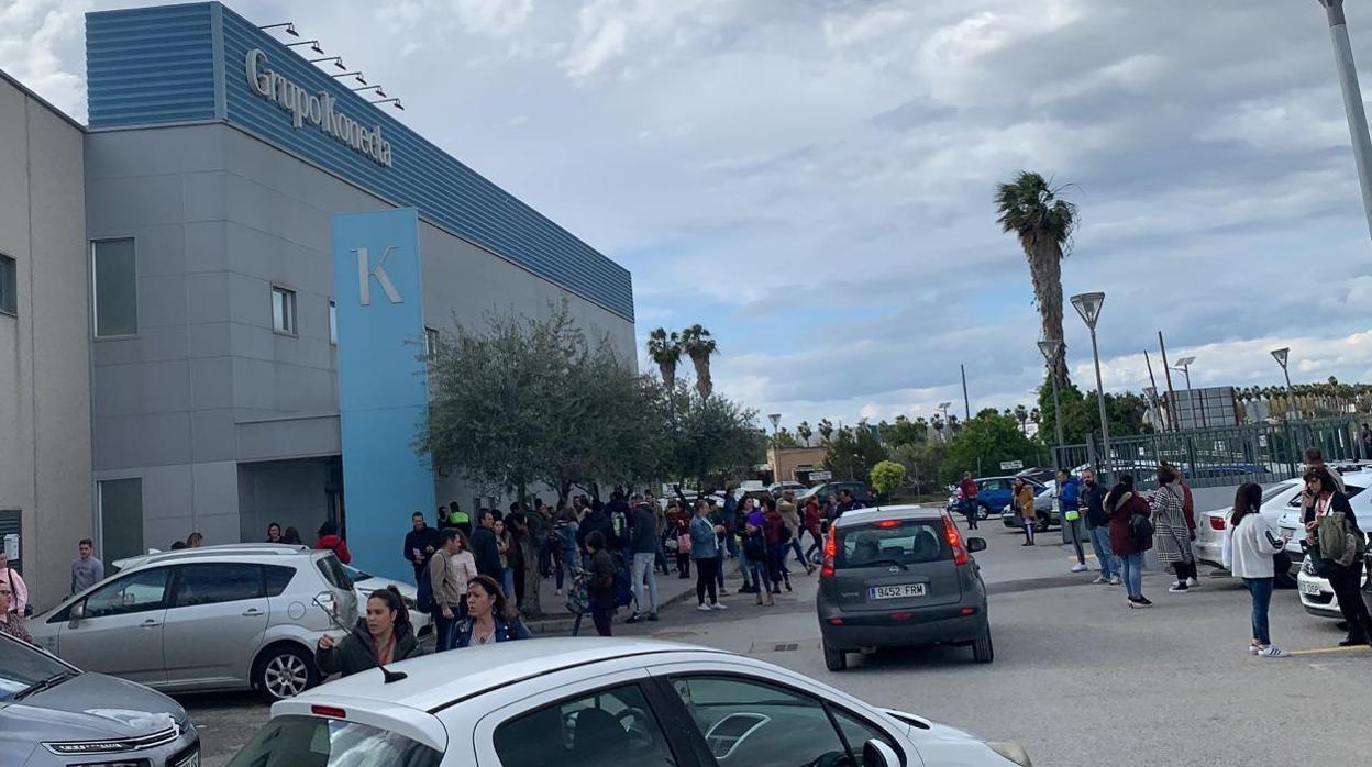 Imagen de essta mañana del call center de Konecta en Bollulos de la Mitación (Sevilla)