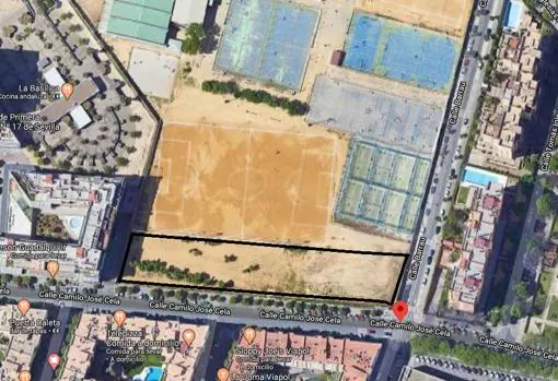 En la imagen de Google Maps se señala la zona del colegio Portaceli en la que se proyecta la residencia de estudiantes con 662 habitaciones y siete plantas