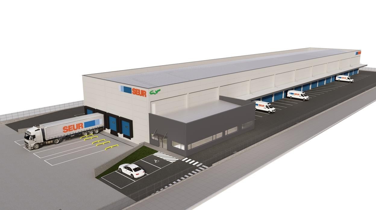 Imagen virtual de las nuevas instalaciones que ocupará Seur en una parcela de 17.500 metros cuadrados del Parque Logístico de Carmona en Sevilla
