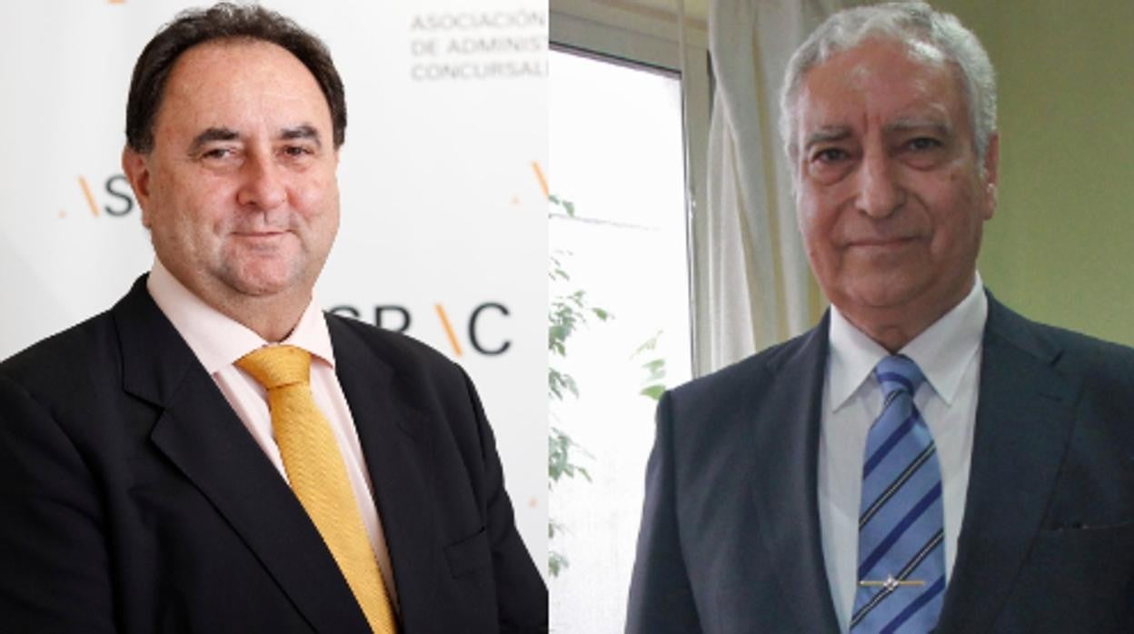 José Rafael Sánchez Medina, vocal de la AsociaciónProfesional de Administradores Concursales (Aspac), y Antonio Moreno, presidente de la Asociación Profesional de Administradores Concursales 'Sainz de Andino' (Apacsa)