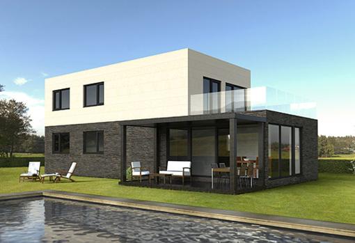 Aspecto de la casa con su porche cubierto