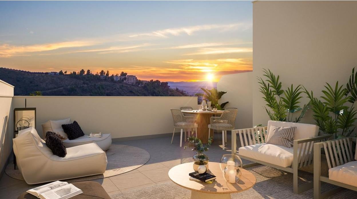 Espectacular atardecer desde una vivienda en Granada