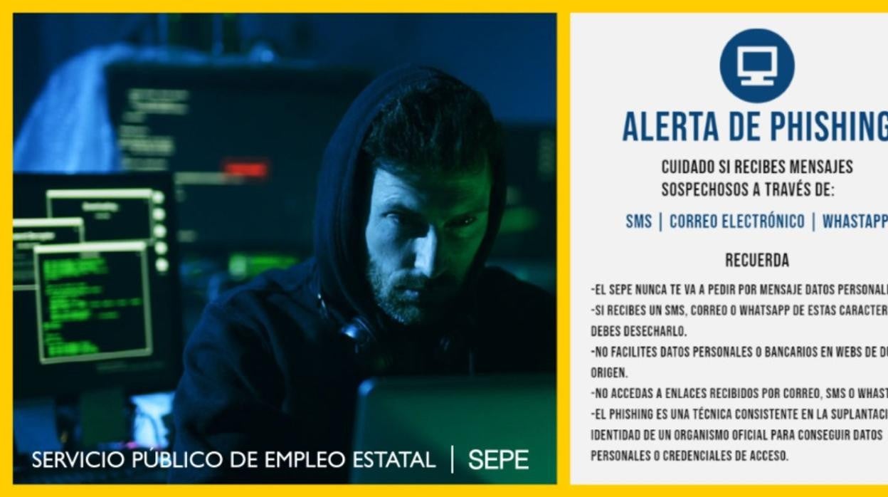 El SEPE alerta a los usuarios de mensajes sospechosos de 'phising' para conseguir datos personales