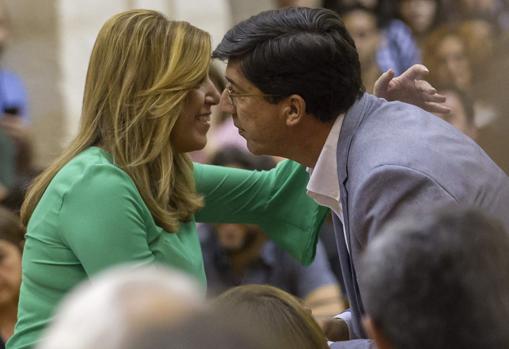 Susana Díaz fue investida en 2015 gracias a Juan Marín y Ciudadanos