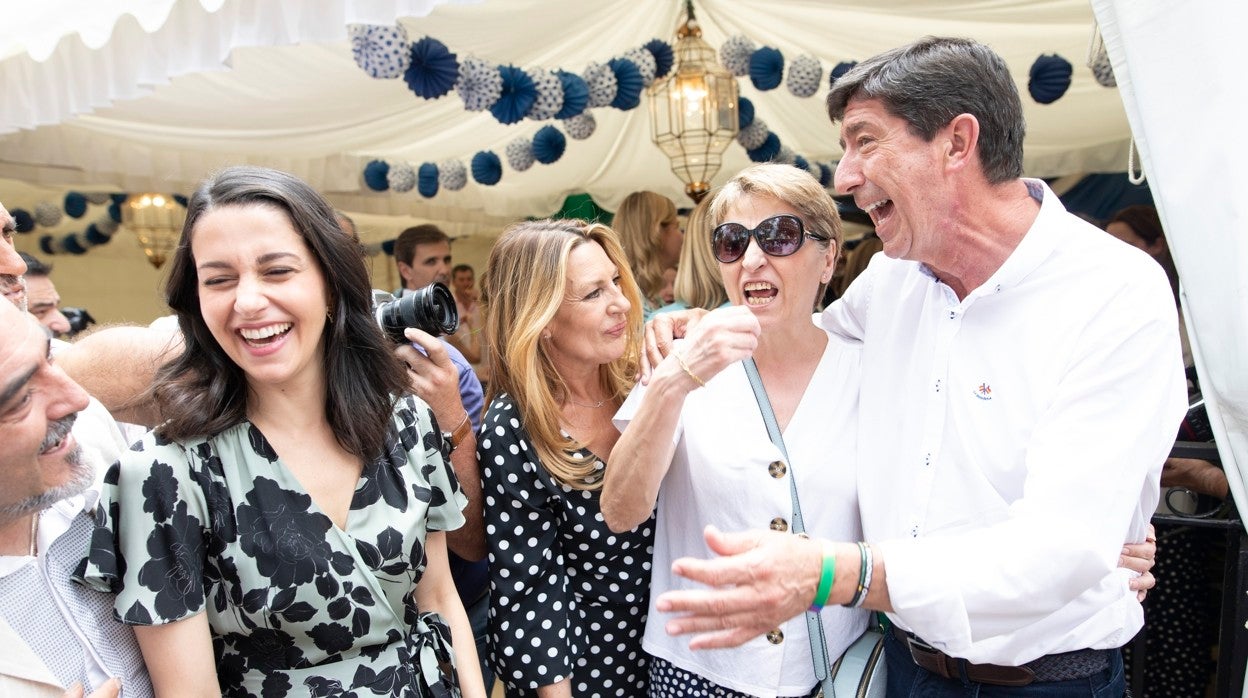 Inés Arrimadas y Juan Marín, este miércoles, en la Feria de Granada