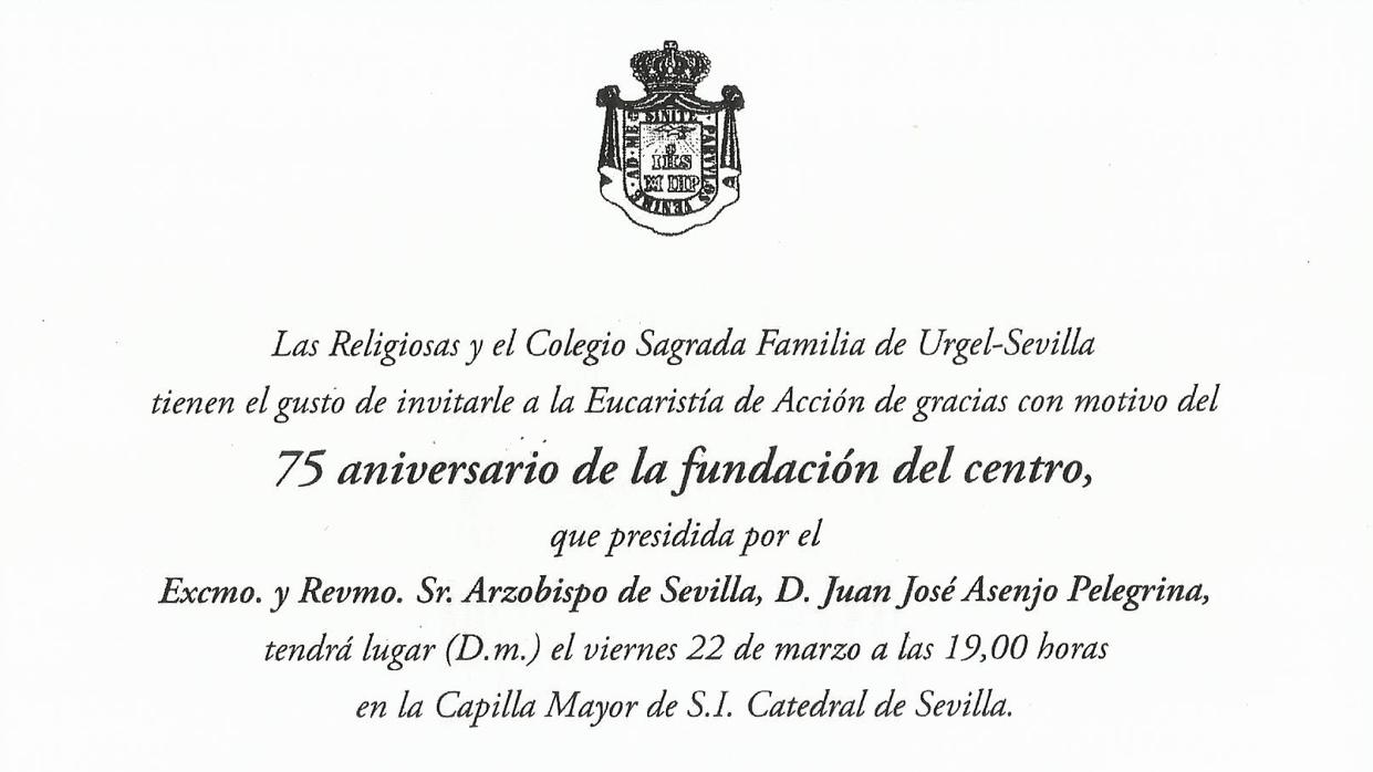 75 aniversario de la fundación del Colegio Sagrada Familia de Urgel en Nervión