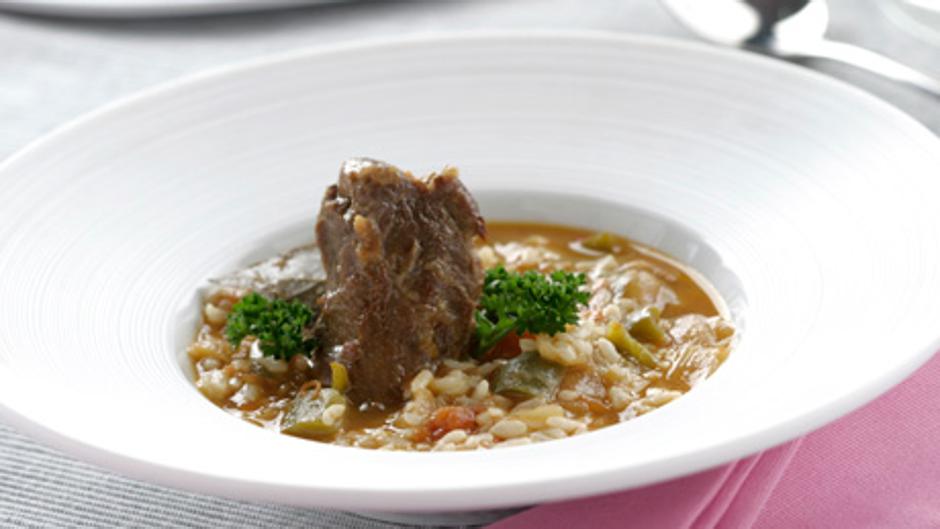 Elabora este delicioso arroz caldoso con carrillada