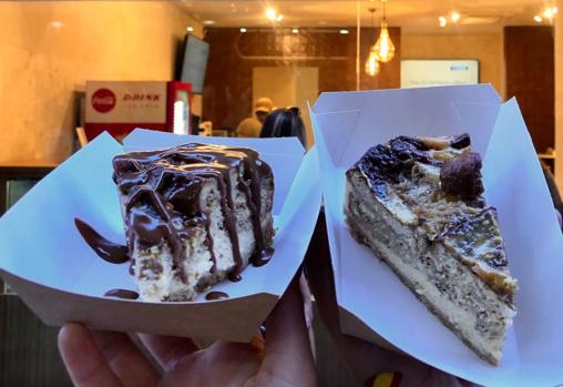 Tarta de torrija y queso de cabra