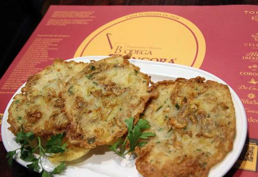 Tortillita de camarones de Bodegas Góngora