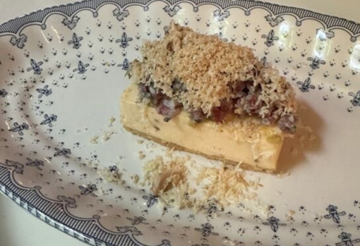 Cortadillo de almendra helada y tartar de salchichón del Valle de Los Pedroches