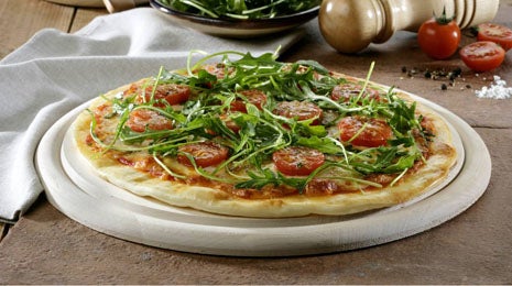 Pizza con tomatitos cherry y rúcula - Gurmé