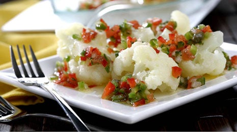 Coliflor con vinagreta de verduras - Gurmé
